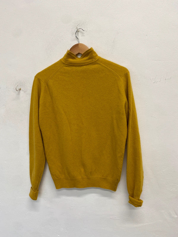 Lovely Peter Scott Mustard Pure Wool Cardigan Pit To Pit 22.5 L 23inch JM007