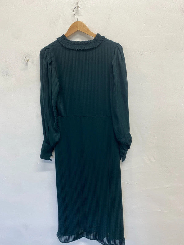 Stunning Oliver Bonas Forrest green smock dress UK 12 GJ001
