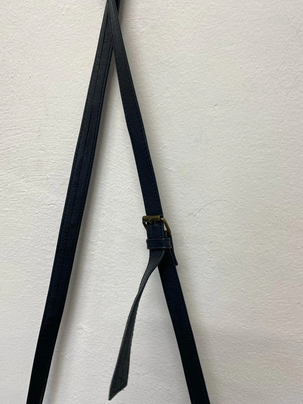 Fabulous Italian leather navy handbag vintage chic CF002