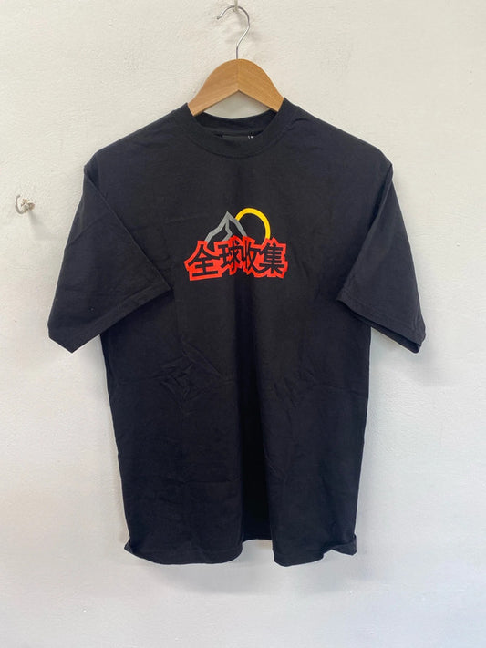 Awesome global t-shirt print black tee skate M LL003