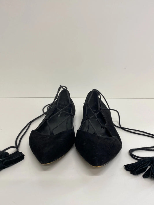 New Look Chic Black Faux Suede Ballet Flats UK 6 NC001