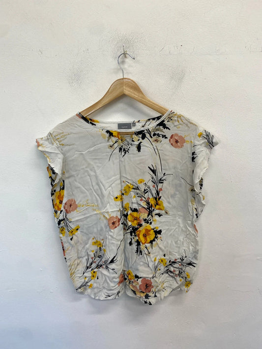Lovely b.young floral yellow top UK 10 AG005