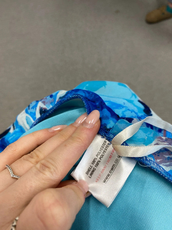 Stunning Edinburgh woolen mill blue floral skirt UK 16 IZ001