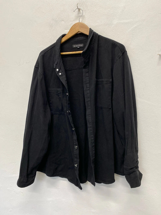 Fabulous In the Style black Shacket Uk20 pure cotton RM002