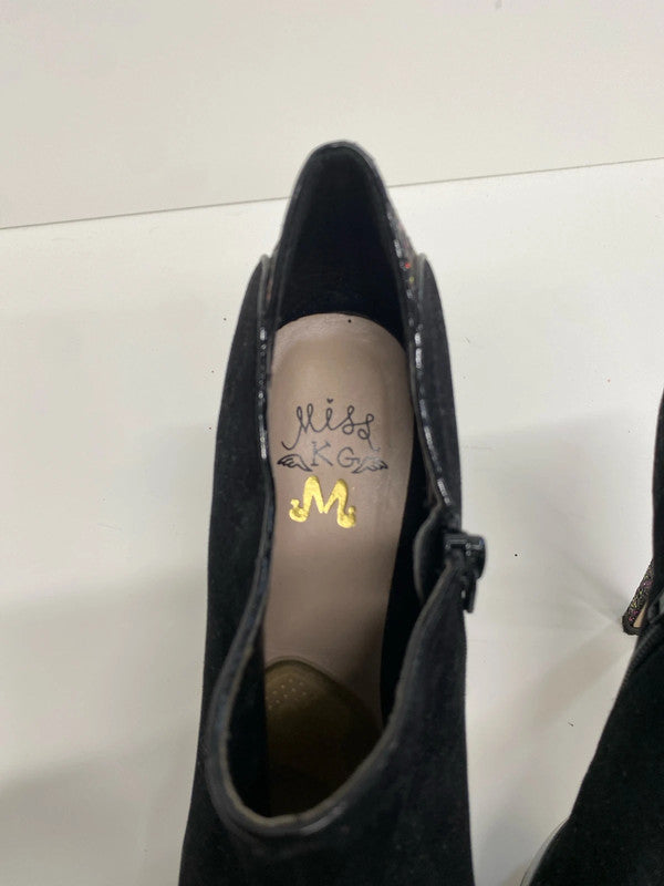 Fabulous Miss KG black suede and glitter platform heels UK5 MA003