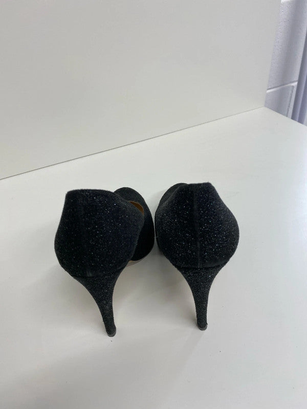 Fabulous LK Bennett London sparkly black leather glitter UK6 KM004