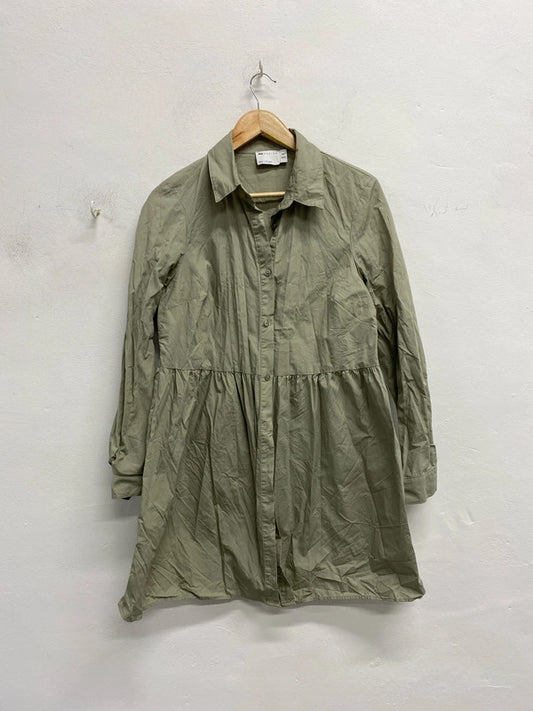 Fabulous ASOS Khaki lightweight cotton smock dress Uk10 LP003
