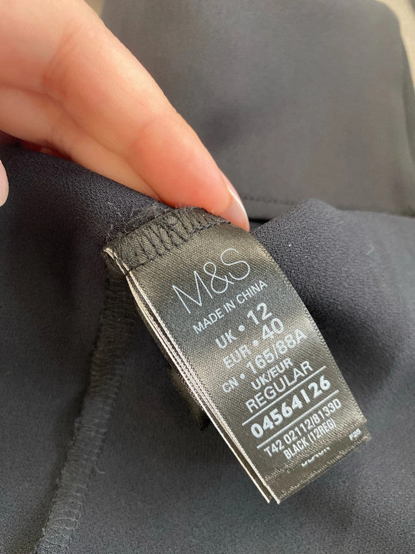 M&S Elegant Black Sleeveless LBD UK 12 SR006