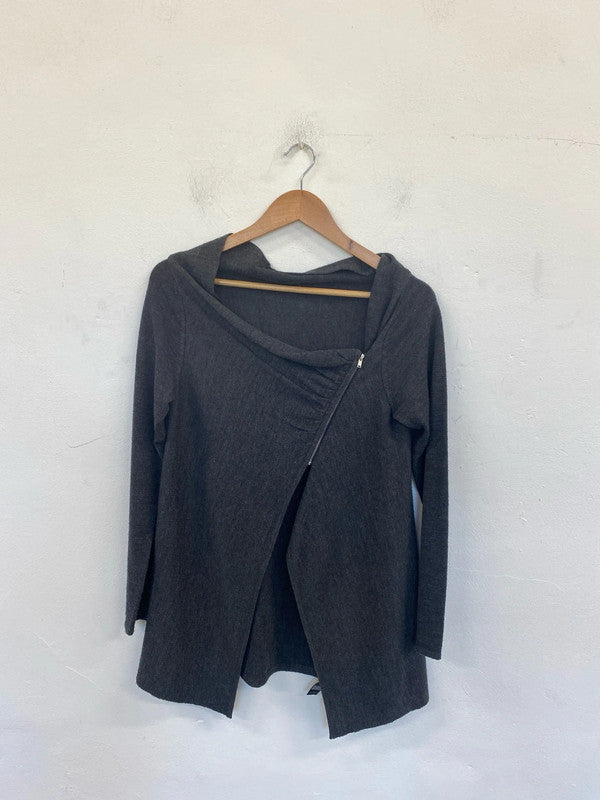 F&F Chic Charcoal Grey Asymmetric Cardigan UK 10 SW001