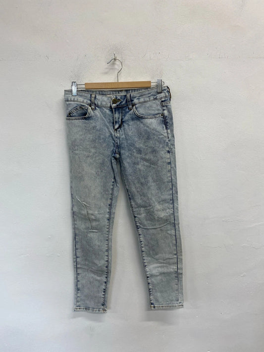 Lovely Topshop moto blue washed jeans Uk W 28 L 30 JB001