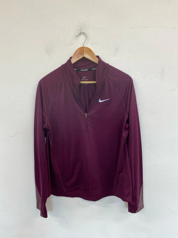Nike Dri-fit Chic Purple Running Top Size L PJ001