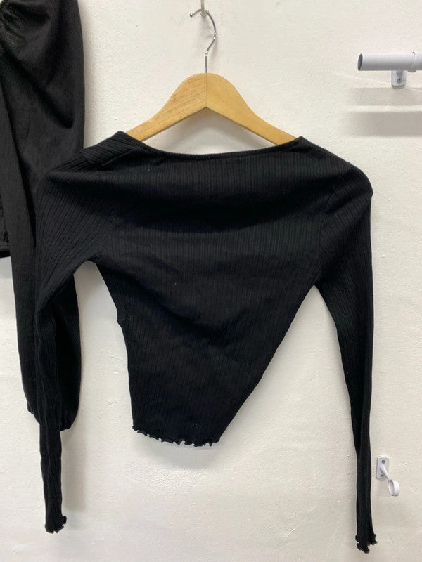 Fabulous Duo of classic black tops party or chill UK10 H&M #6 JA001