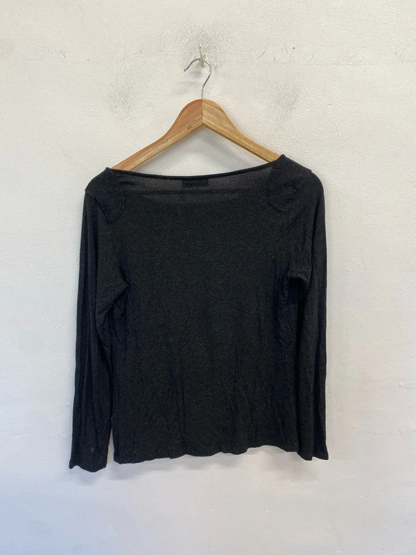 Lovely the white company grey long sleeve top UK 12-14 KM005