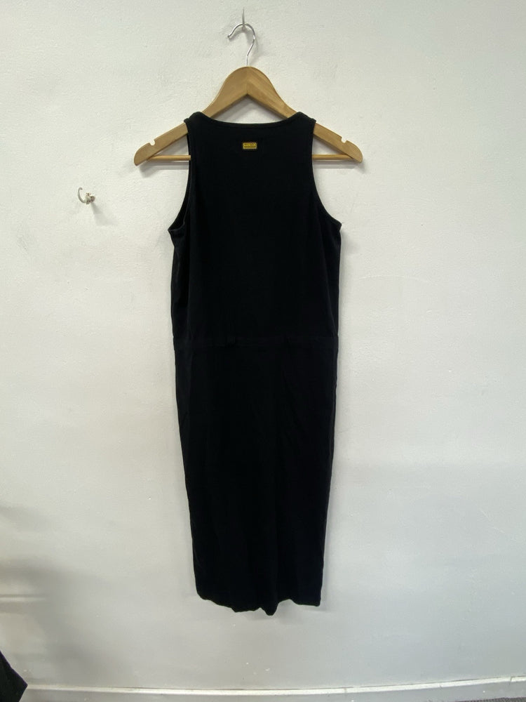 BARBOUR INTERNATIONAL QUALIFY Dress - UK8 Cinch Waist Black Vest T-shirt FE001