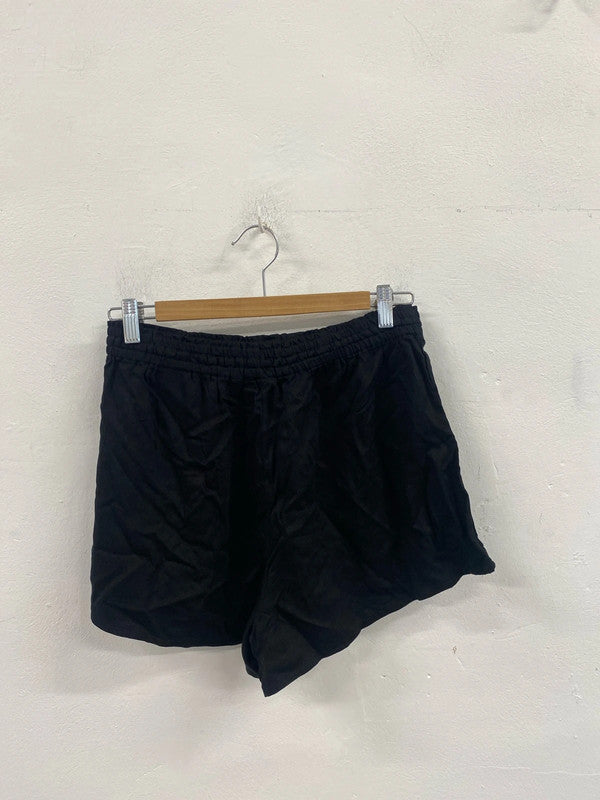 Fabulous H&M black shorts with drawstring uk 10 KS002