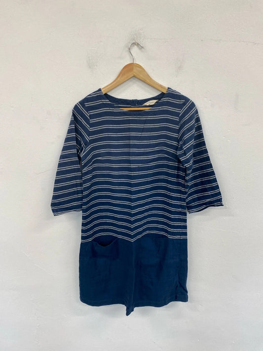 Seasalt Cornwall Chic Hendra Vean Blue Stripe Dress UK 8 MM005