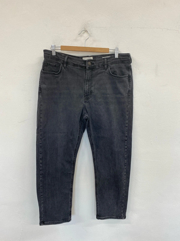 Per Una Stylish Grey Straight Cut Jeans UK 18R LG004