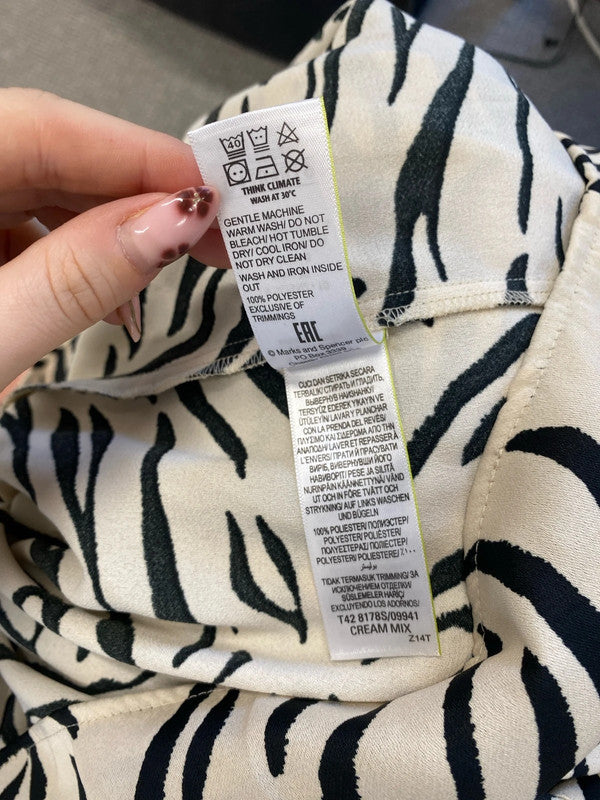 Lovely m&s beige zebra midi dress UK 10 KM005