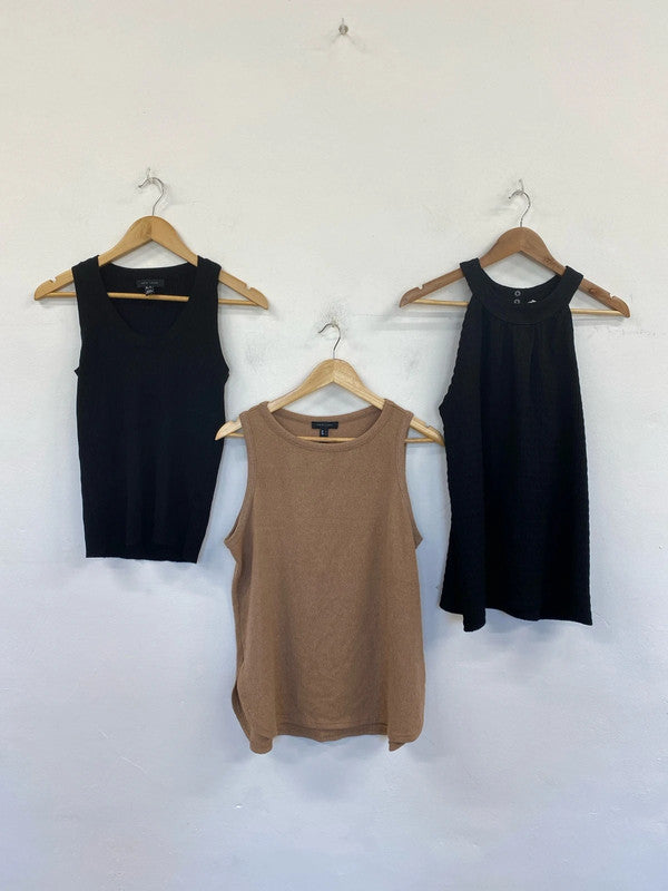 New Look & TU Stylish Vest Tops Trio UK 12-14 #8 LN001