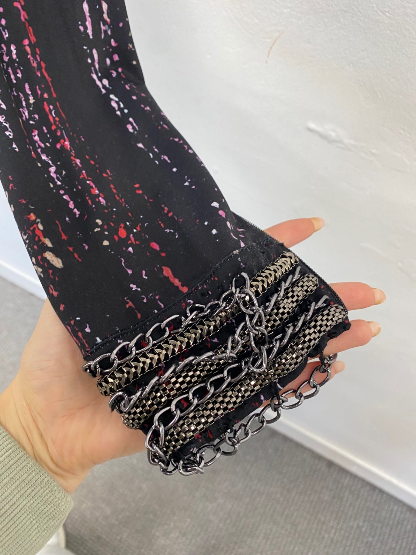 Fabulous Damsel in a dress sexy Midi chain Dress Uk 10 Black purple KC528