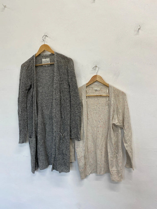 Fabulous duo of loose fit open front cardigans Superdry / New Look UkM #6 JR001