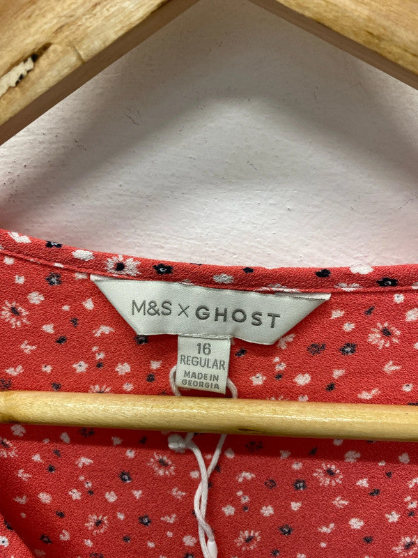 Fabulous M&S x Ghost Ditzy Dress summer classic Uk16 LG006