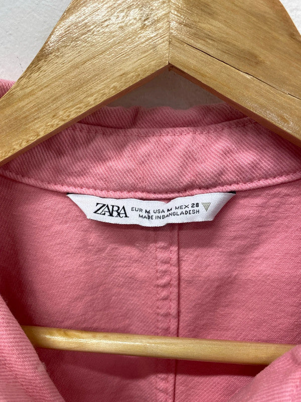 Zara Fabulous Pink Denim Shacket Size M KS003