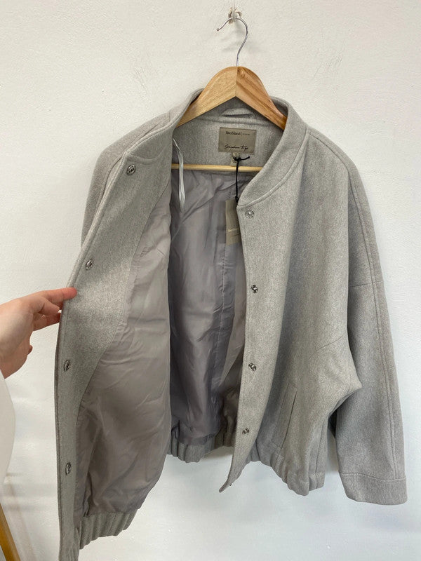 River Island Cozy Grey Oversize Jacket Size L KN003