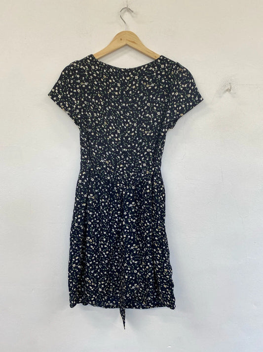 Sunshine Soul Fabulous Black Floral Mini Dress UK 10 JH001