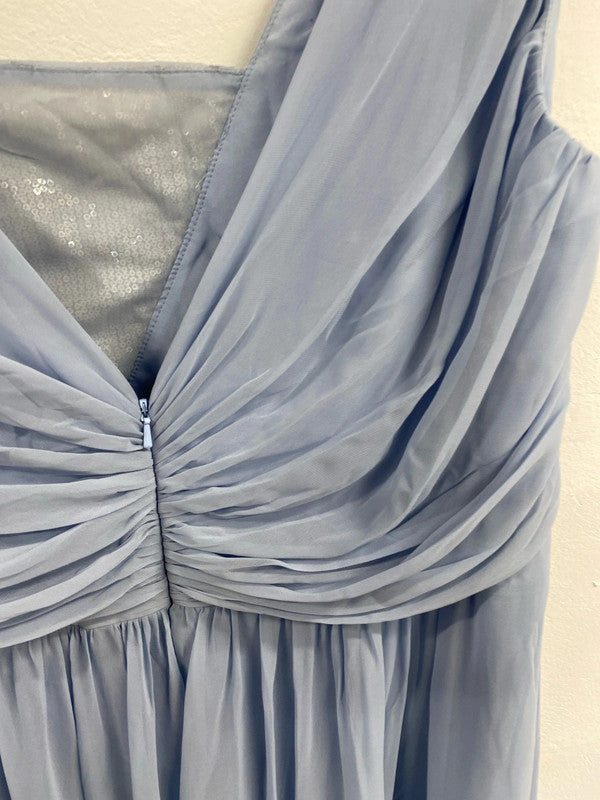 Fabulous periwinkle blue gown bridesmaids dress Dessy collection Vivian Diamond 24 CR002