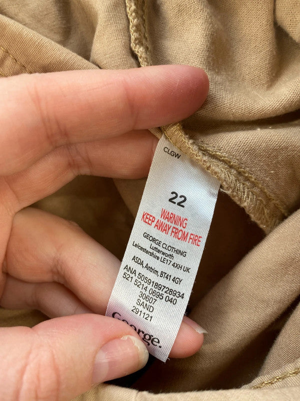 George Fab Tan Cargo Trousers UK 22 RG021