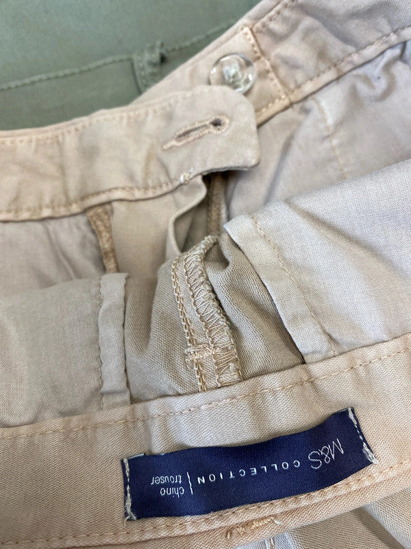 Fab Duo of M&S neutral chinos wardrobe classics Uk12 #2 KW002