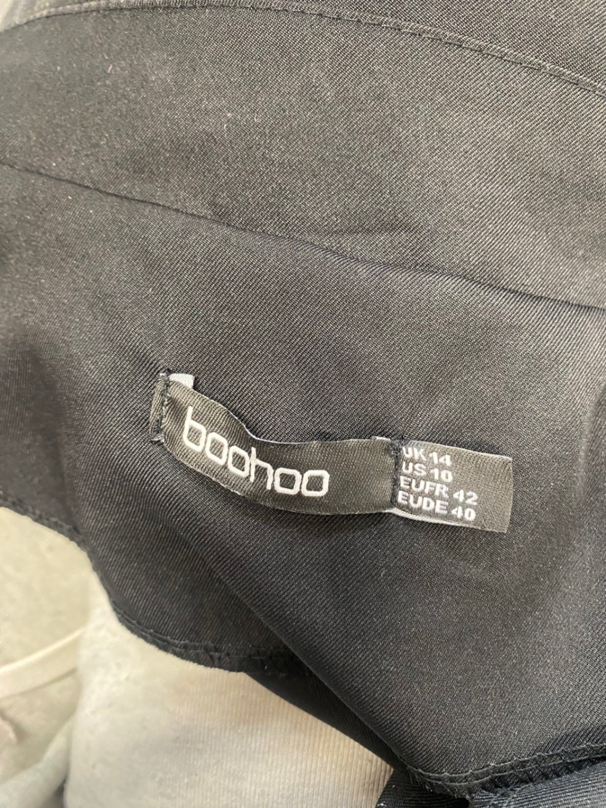 Stunning Boohoo longline Trench Coat UK 14 Black SO560