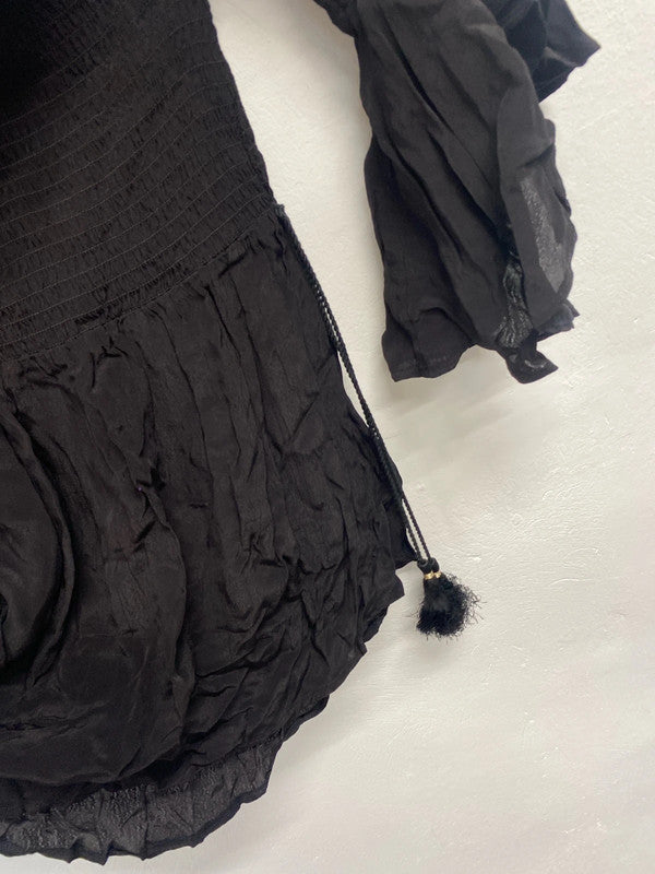 Lovely river island black bardot top UK 8 KM004