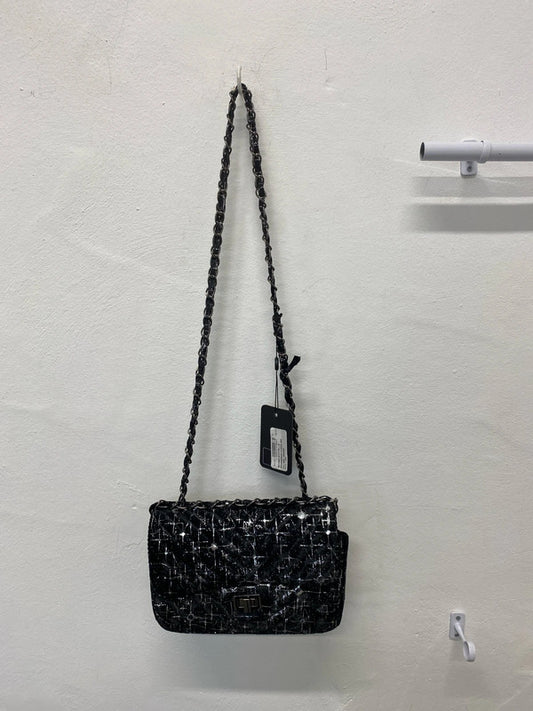 Silvy Fabulous Borsa Ecopelle Black & Silver Sparkle Handbag NC001