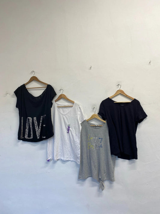 Lovely bundle of active wear t shirts Primark papaya UK 18-24 YM001