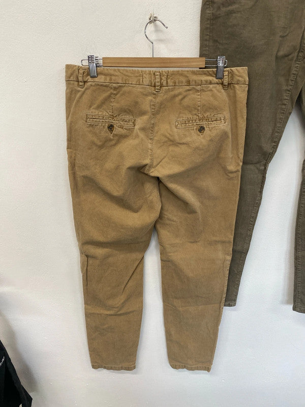 Classic brown tan H&M cords skinny slim trousers 16 KM003