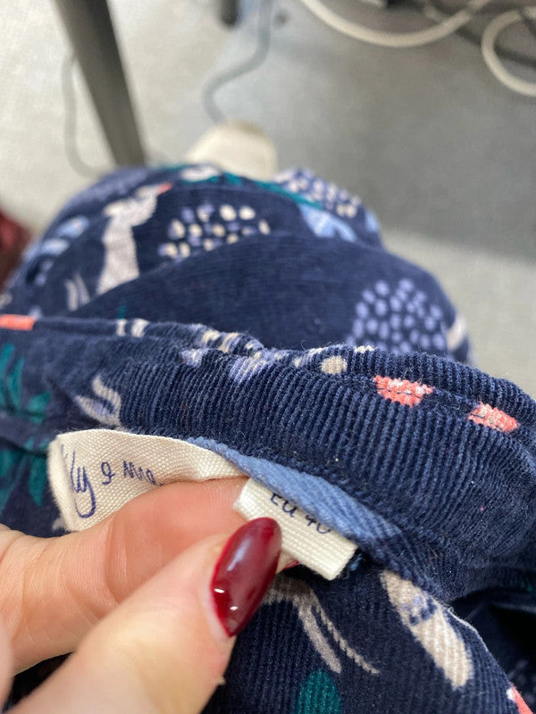 Fabulous Lilly & me navy rabbit print cord tunic UK 12 MM005