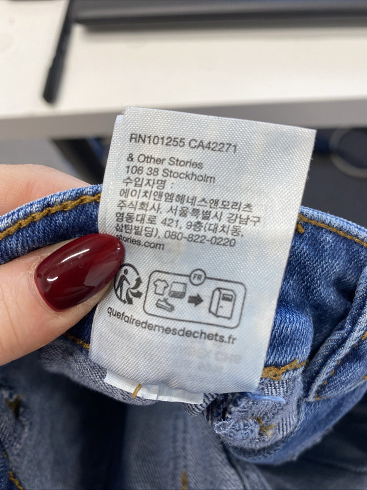 Lovely & Other Stories Womens Flare Jeans Blue 28 High Waist Stretch Denim CD001