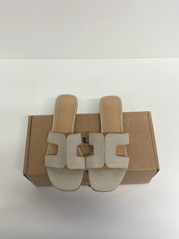 Dune London Stylish Neutral Hue Fabric Smart Slide Sandals UK 4 AE001