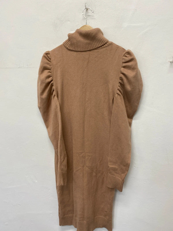 Girl In Mind biscuit beige cable-knit dress UkL LK009