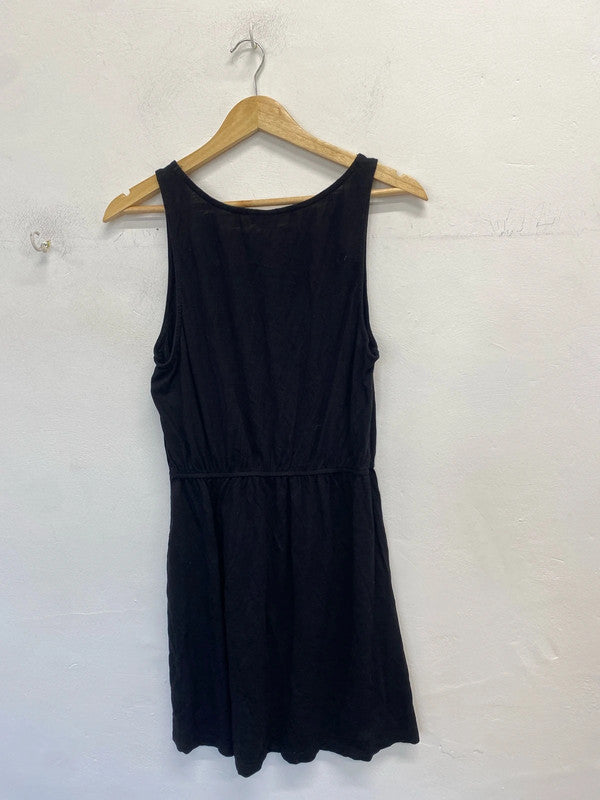 Stunning H&m black mini dress summer basics UK M JM005