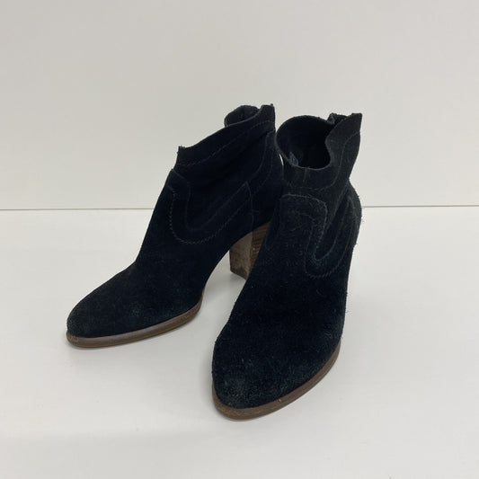 UGG Charlotte Black Suede Block Heel Ankle Boots Size UK 7.5 KD001