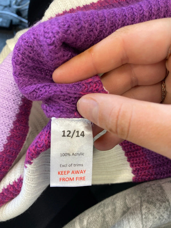 Stunning Studio striped purple cardigan Uk 12/14 NC001