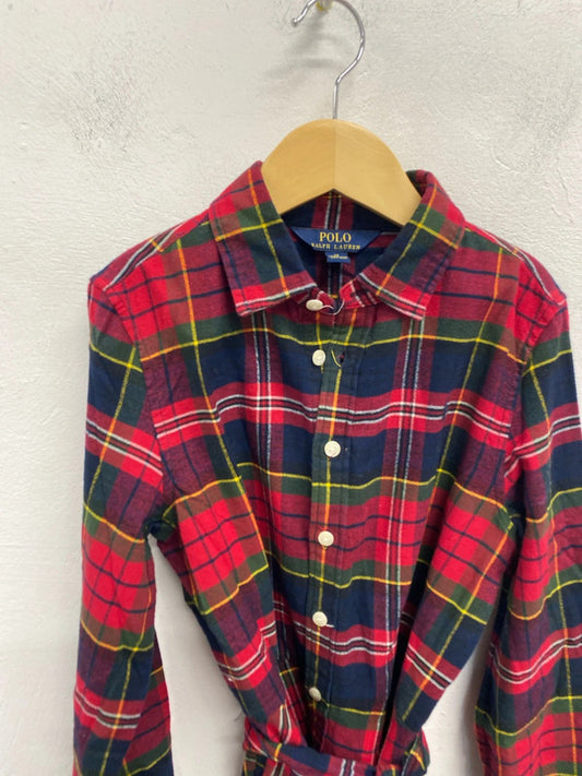 Lovely girls children Ralph Lauren tartan red dress UK age 12 AG006