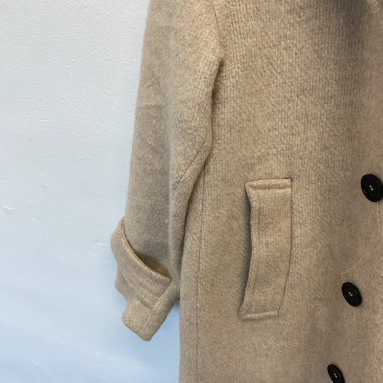 Fabulous Karl Lagerfeld Oatmeal biscuit overcoat Uk12 JR001