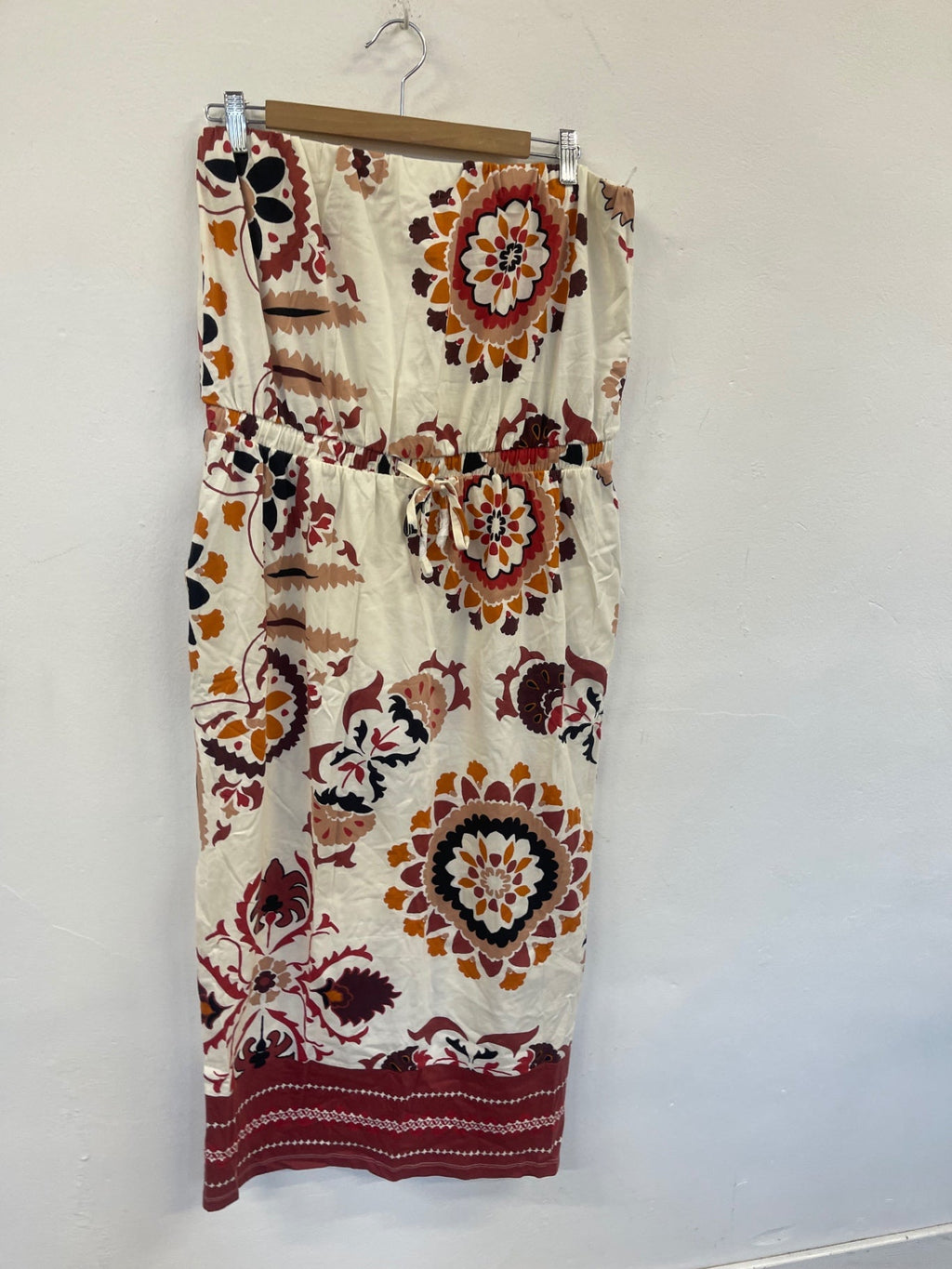 Fabulous Next summer strapless earthy Dress Uk16 Cream RM531