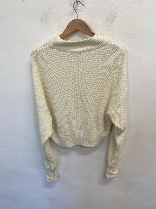 Lovely na-kd reborn cream knit jumper UK M CJ001