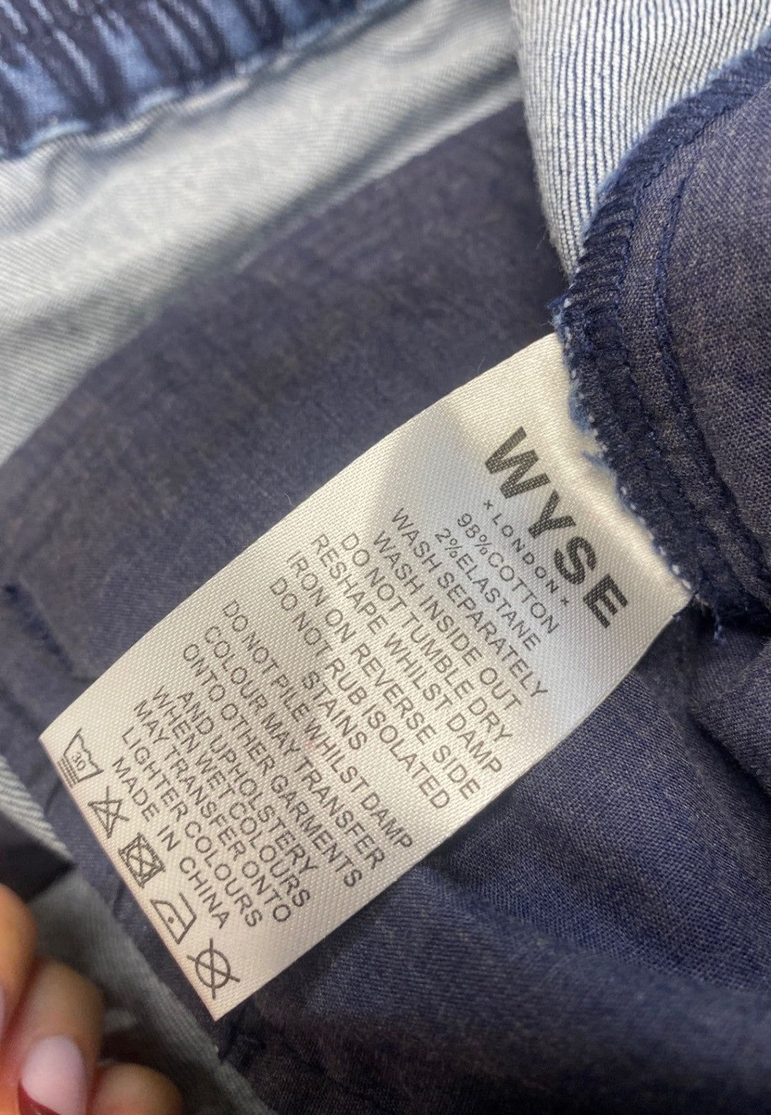 Stunning Wyse of London Wide Leg cropped Jeans UK 16 Navy Blue FM547
