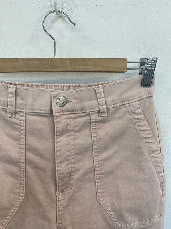 M&S Fabulous Dusty Pink Tapered Jeans UK 10 Short JP001